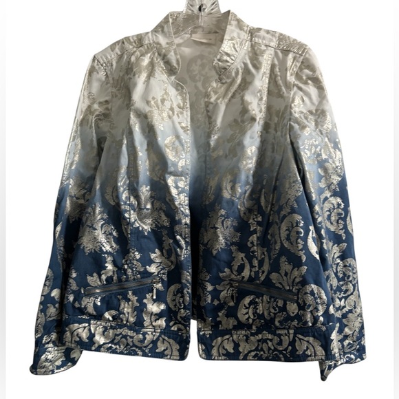 Chico's Jackets & Blazers - Chico's Blue and White Floral Blazer Sz 2 (roughly equivalent to Size 12)